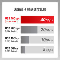 サンワサプライ USB40Gbps（USB4 Gen3）Type-C ケーブル KU-40GCCPE10 1本