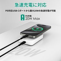 AUKEY MagLink 100000mAh マグネット式ワイヤレス充電機能 ホワイト PB-ML01-WT 1個