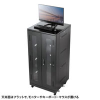 サンワサプライ 19インチラック(24U) 幅600×奥行600×高さ1300mm ブラック CP-SVNA2460BK 1台（直送品）