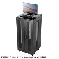 サンワサプライ 19インチラック メッシュ(24U) 幅600×奥行600×高さ1300mm ブラック CP-SVNA2460MBK 1台（直送品）