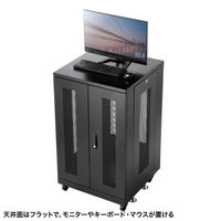 サンワサプライ 19インチラック メッシュ(18U) 幅600×奥行600×高さ1030mm ブラック CP-SVNA1860MBK 1台（直送品）