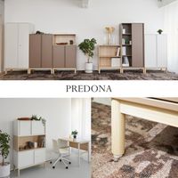 PREDONA（プレドナ）木製シェルフ  両開き 上置き用 1段 幅800×奥行400×高さ390mm ナチュラルウッド 1台(1梱包)（取寄品）