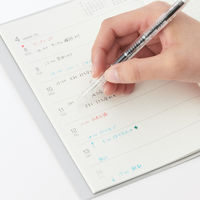 無印良品 こすって消せるスリムボールペン ノック式 0.38mm 青 1セット（1本×5） 良品計画