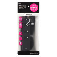 オーム電機 3口2mタップKPD23ーK 00-1008 1個