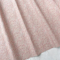 マカベアリス Words of Forest -Hope Bird- 綿麻プリント生地 ピンク×ピンク 2mカット ACM002-E-2M（直送品）