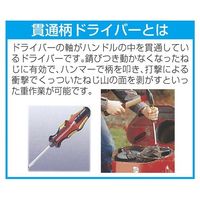 エスコ #1 x 80mm [+]ドライバー(貫通柄・手元六角) EA560PG-1A 1本（直送品）