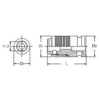 エスコ 1/2”DR インパクトビットホルダー(スライドチャック) EA164DN-2A 1個（直送品）