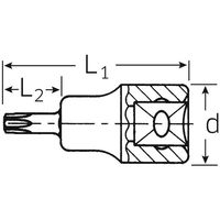 エスコ 1/2”DRxT25[Torx]ビットソケット(イジリ止付) EA617DV-25 1個（直送品）