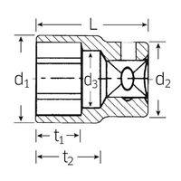 エスコ 3/4”DRx19mm ソケット EA617WC-19 1個（直送品）