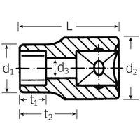 エスコ 1/2”DRxE18 [Torx]ソケット EA617ZG-18 1個（直送品）