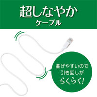 ナカバヤシ カテゴリー6A LANケーブル スリム ホワイト 2m C6A-S02WH 1本