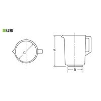 サンプラテック サンプラ(R)Grand PFA手付ビーカー 1L 11113 1個 64-3681-04（直送品）