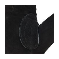 小野商事 牛床革手袋 オイル加工 外縫い 内綿 黒王 Mサイズ AG4811-M 1双 65-0306-75（直送品）