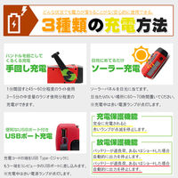 ピースアップ 多機能防災コンパクトラジオライト (レッド) 10001733RD 1個