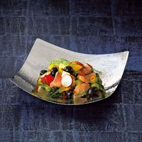 ヤマコー ステンレス槌目 吹上正角皿 大 23961 1個（直送品）