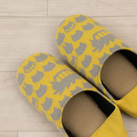 センコー となりのトトロ ネコバスかかとニット スリッパ 約22-24cm イエロー TOB231012 1足（直送品）