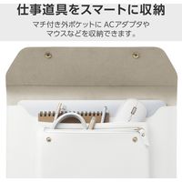 パソコンケース 14インチ レザー スリム PCケース フロントポケット付 ホワイト BM-IBEM01WH-IL エレコム 1個