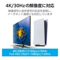 HDMI 1.4 ケーブル ハイスピード 3m 4K 30Hz ブラック GM-HD14E30BK エレコム 1個