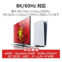 HDMI2.1ケーブル ウルトラハイスピード 2m 8K 60Hz 4K 120Hz 黒 GM-HD21E20BK エレコム 1個
