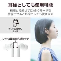 ワイヤレスイヤホン Bluetooth5.2 アクティブ ノイズキャンセリング ホワイト LBT-TWS15WH2 エレコム 1個