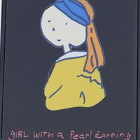 （世界の名作）折りたたみミラー 真珠の耳飾り LAKOLE/ラコレ