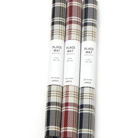 【LAKOLE/ラコレ】 チェック柄ランチョンマット レッド 1セット（2枚）