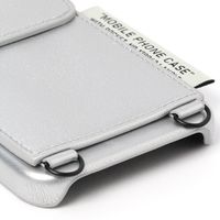 ポケット付きPUレザーiPhoneケース （iPhone13/14） シルバー LAKOLE/ラコレ