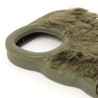 ふわふわウェーブスタンドiPhoneケース iPhone12/12PRO カーキ LAKOLE/ラコレ