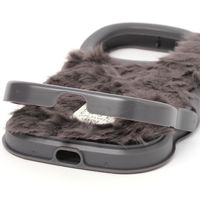 ふわふわウェーブスタンドiPhoneケース iPhone14PRO チャコール LAKOLE/ラコレ