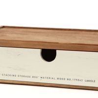 【LAKOLE/ラコレ】 スタッキングウッドストレージボックス（L） ホワイト