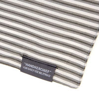 コットンプリントハンカチ（ストライプ） チャコール LAKOLE/ラコレ