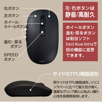 ナカバヤシ Bluetooth 静音5ボタンBlueLEDマウス/ブラック MUS-BKF219BK 1個