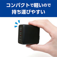 ナカバヤシ USB PD対応（65W） USB-ACアダプタ 2ポートタイプ 黒 IPA-C08/BK 1個