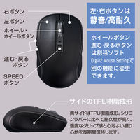 ナカバヤシ Bluetooth静音5ボタンBlueLEDマウス/ブラック MUS-BKF217BK 1個