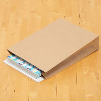 「現場のチカラ」 スーパーバッグ 宅配袋（紙製） 茶 中サイズ 封かんシール付 1パック（10枚入） オリジナル（わけあり品）