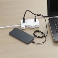 延長コード USB付 電源タップ 3個口 USB-A×1ポート USB-C×1ポート 0.9m ホワイト H2M50091U1CWH 1個