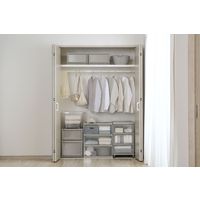 アイリスオーヤマ 収納 収納ケース 幅54×奥行40×高さ62.5cm キャスター付き 完成品 衣類収納 ワイドチェスト W-543 ダークグレー（直送品）