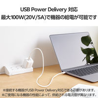 タイプCケーブル (USB-C to C) PD対応 100W 50cm 白 MPA-CC5P05WH エレコム 1本