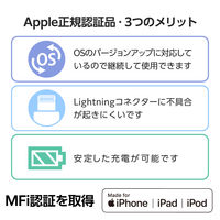 エレコム iPhone充電 ライトニングケーブル 1m 最大12W 白 MPA-UALEC10WH 1個