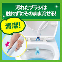 スクラビングバブル 流せるトイレブラシ シトラス（本体+付替ブラシ4個入） トイレ洗剤 トイレ掃除 使い捨て ジョンソン（わけあり品）
