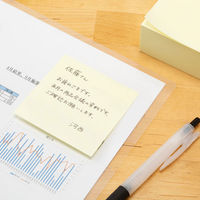 アスクル はたらく ふせん 付箋  キューブ 75×75mm （正方形） パステル4色アソート 4冊 オリジナル（わけあり品）