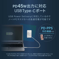 オウルテック 窒化ガリウム採用 小型PD45W充電器 ブラック OWL-APD45C1A1G-BK 1個