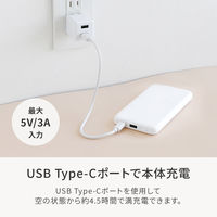 オウルテック ポケットサイズ薄型モバイルバッテリー 10000mAh ブラック OWL-LPB10013-BK 1個