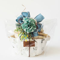 ヘッズフルリールアレンジメント/アンティークブルーー3 1袋（6個入）