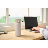 アイリスオーヤマ 水筒 350ml ワンタッチ スクリュー 保冷 保温 ステンレスケータイボトル SKB-O350 アイボリー（直送品）