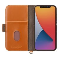 PGA iPhone12 mini用 フリップカバー PUレザーダメージ加工 ブルー PG-20FFP01BL 1個