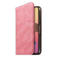PGA iPhone12Pro Max用 フリップカバー PUレザーダメージ加工 ダスティピンク PG-20HFP03PK 1個