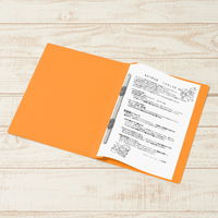 プラス 紙製ファイル フラットファイル 年組氏名 B5 タテ オレンジ 79520 1箱(1袋(10冊入)×10)