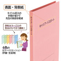 プラス 紙製ファイル キャリア・パスポート フラットファイル A4 児童用 ピンク 91388 1箱（1袋（10冊入）×10）