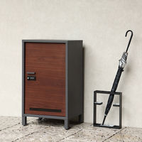 MOJYU 宅配ボックス【Vasco(ヴァスコ)】(ダークグレー/ブラウン木目) PBX-111 1台（直送品）